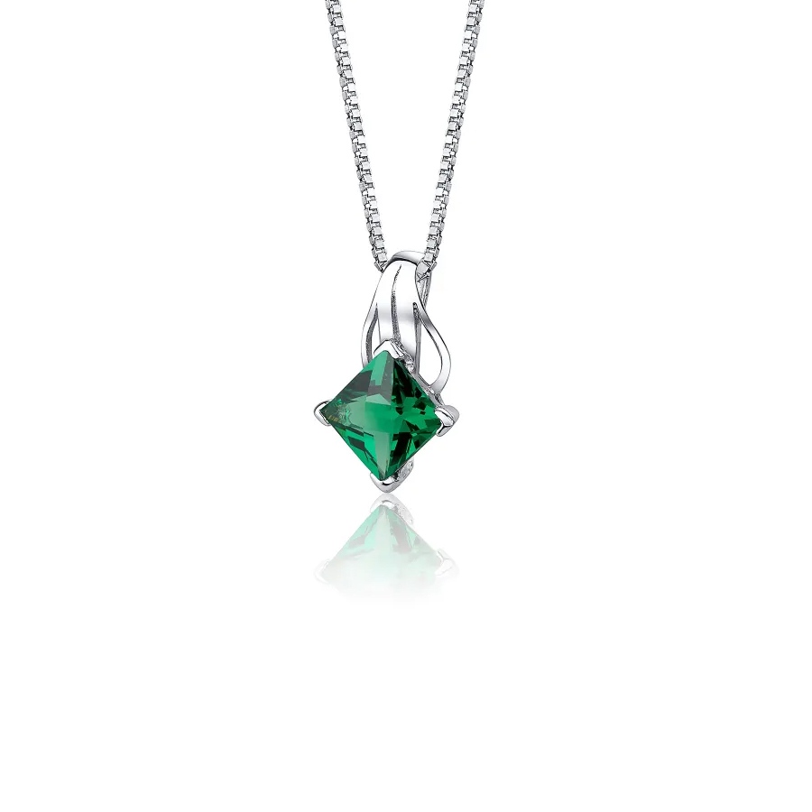 Princess cut emerald deals necklace